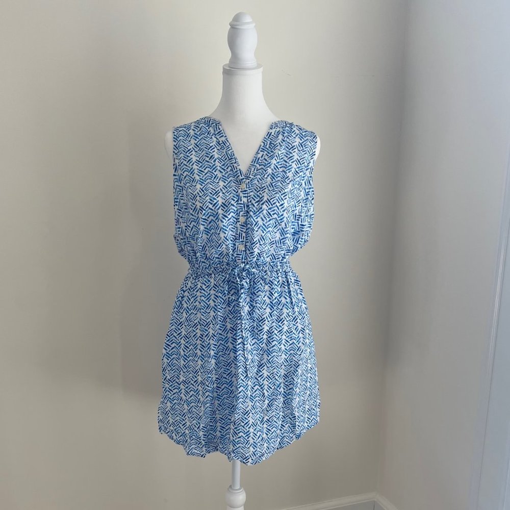 Gap XS Petite blue and white dress